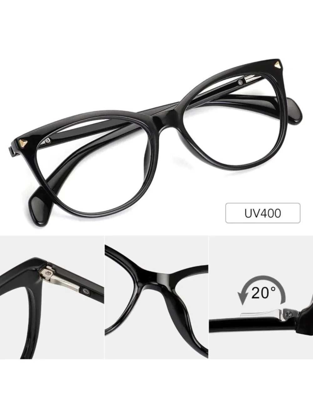 Retro Cat Eye Non-Prescription Glasses Frames for Women | Stylish HD Clear Lens